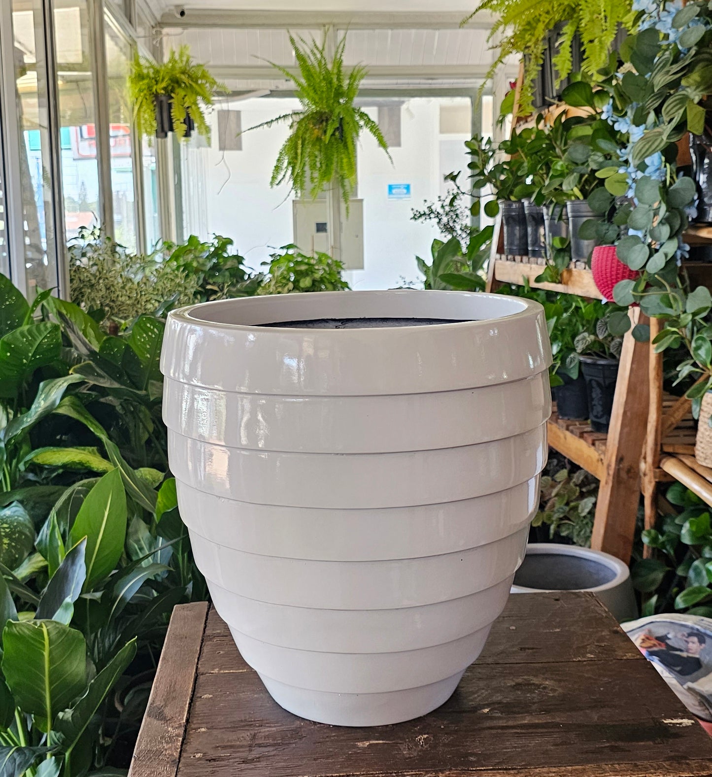 Horizontal Lines Fibre Pots