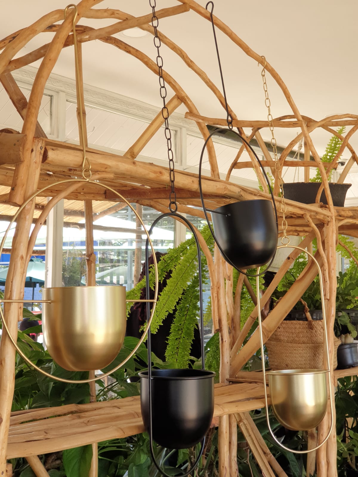 Metallic Hanging Planters