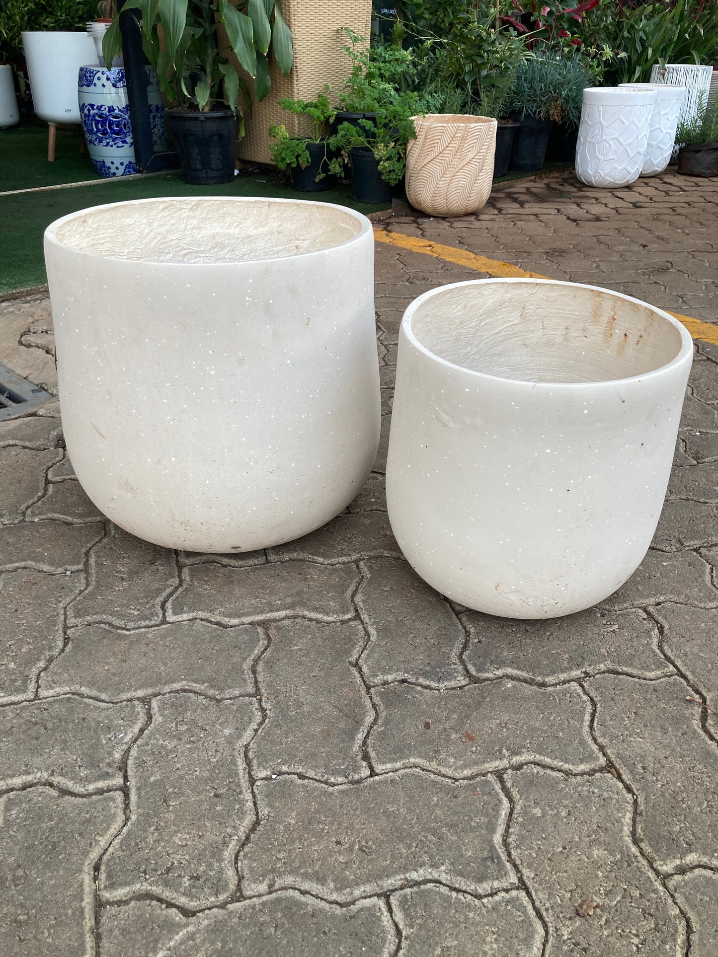Round fibre clay pot