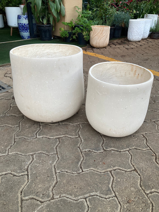 Round fibre clay pot