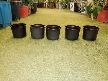 Black circular planters -300ml