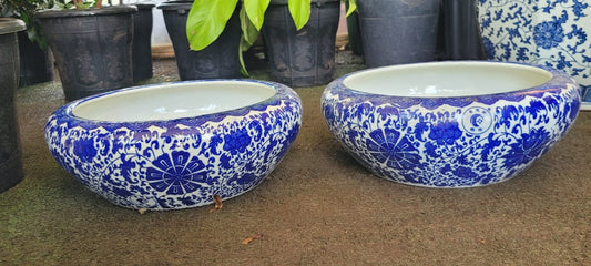 Blue and White Chinese Porcelain Bowl planter