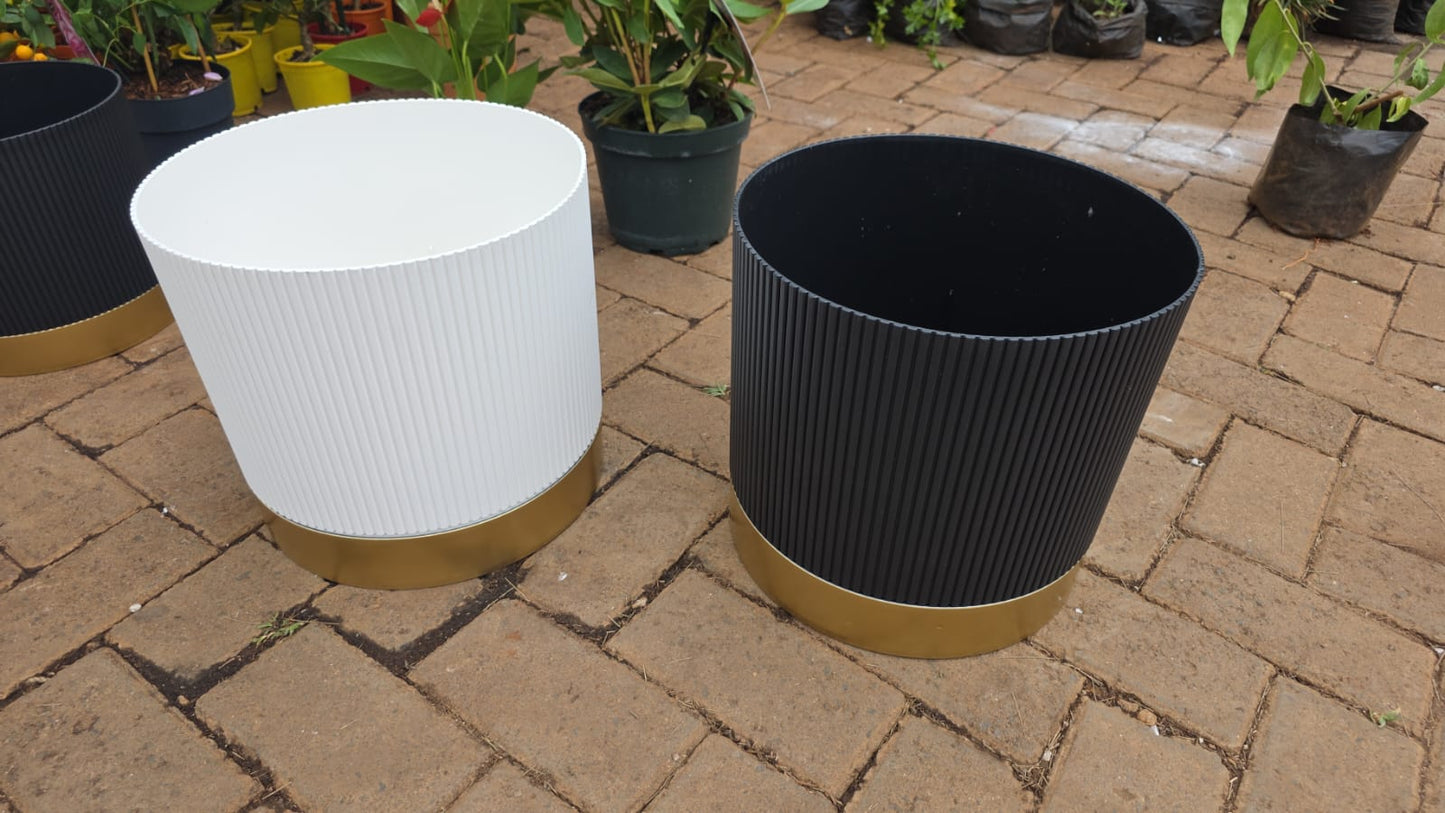 Plastic Pot, Gold Plate
