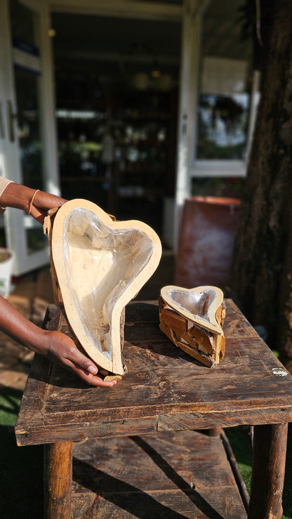 Heart Shaped Wooden Planter troughs