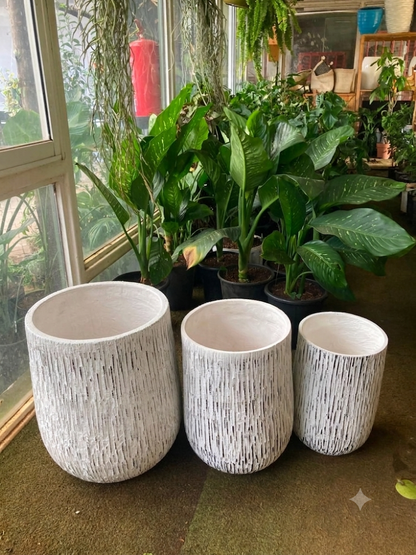 Cascading Fibre Clay Pots