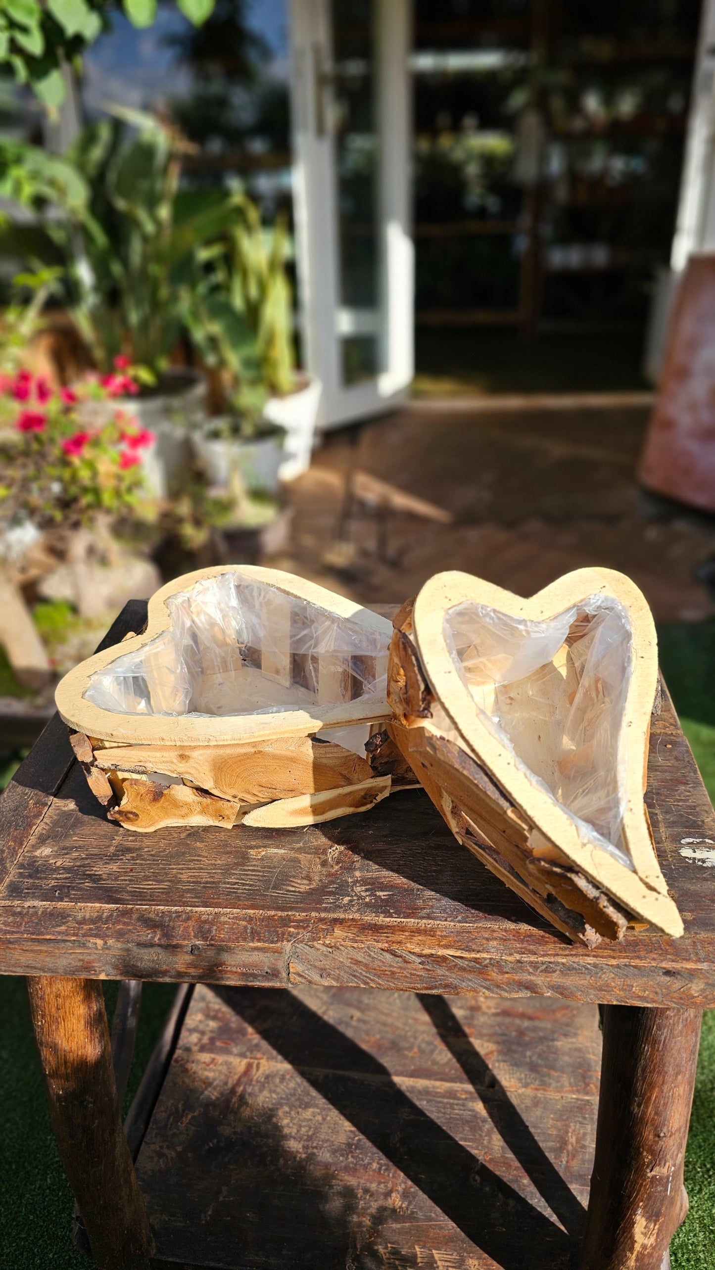 Heart Shaped Wooden Planter troughs