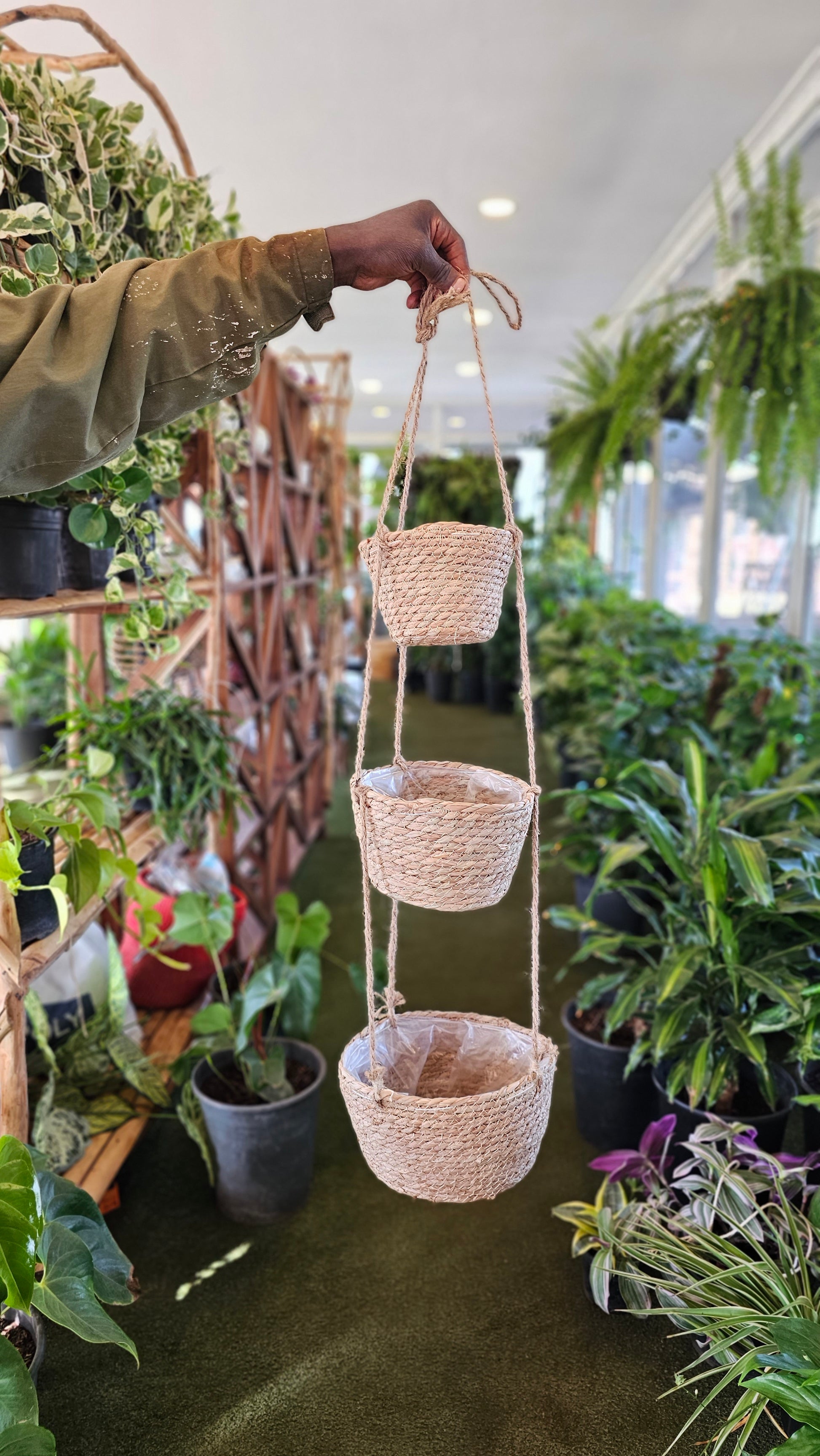 3 hanging plants 3 teir Hanging Planter – Planty Kenya