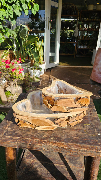 Heart Shaped Wooden Planter troughs