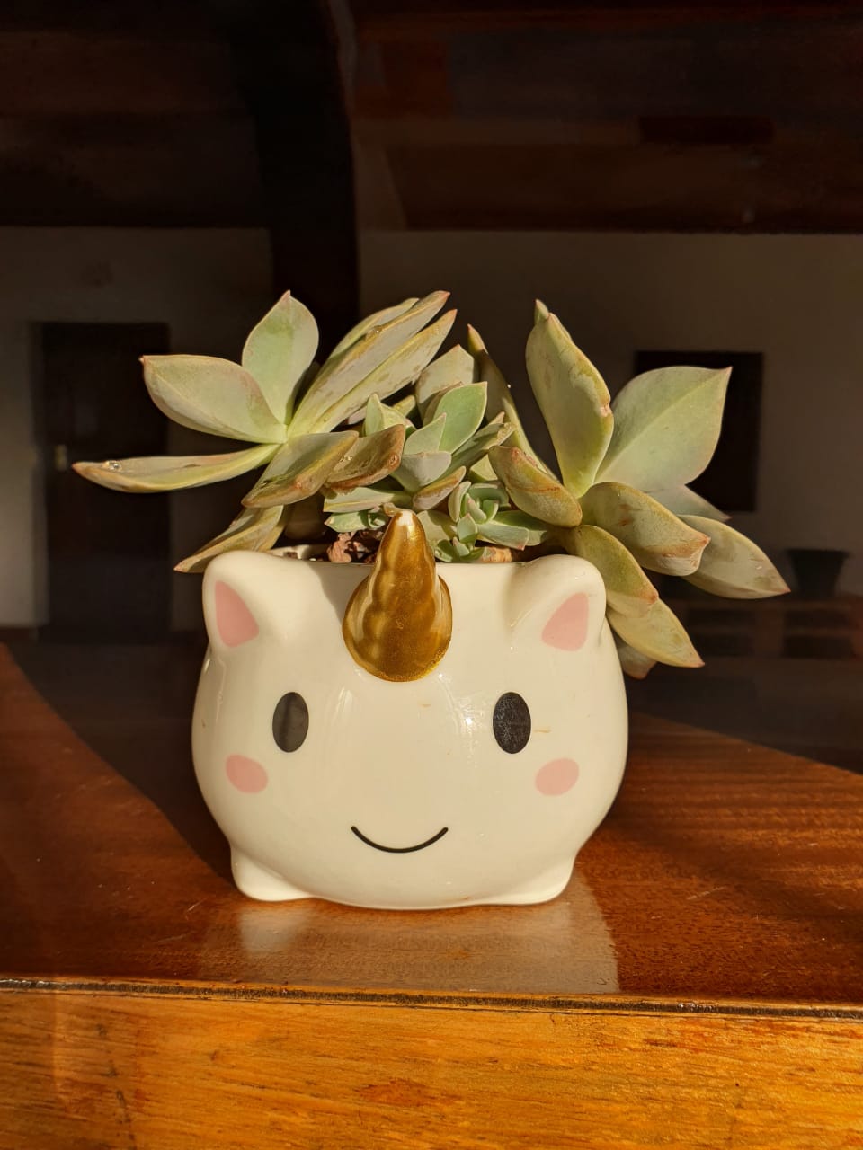 Unicorn Gold Horn Planter