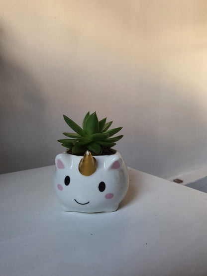 Unicorn Gold Horn Planter